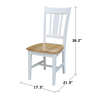 International Concepts San Remo Splatback Chair, Set of 2, White/Natural C02-10P